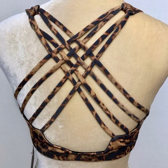 Onzie NWT Leopard Print Performance Sports Bra Women L - Picture 7 of 10